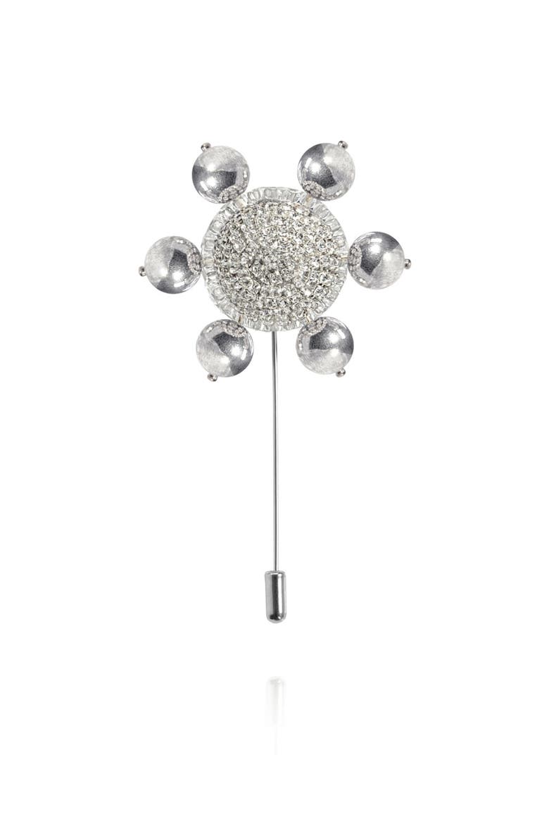 Jolie Lapel Pin, Main, color, Silver Gloss