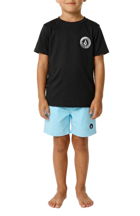 Kids' Ombré Stone Rashguard T-Shirt & Swim Shorts Set