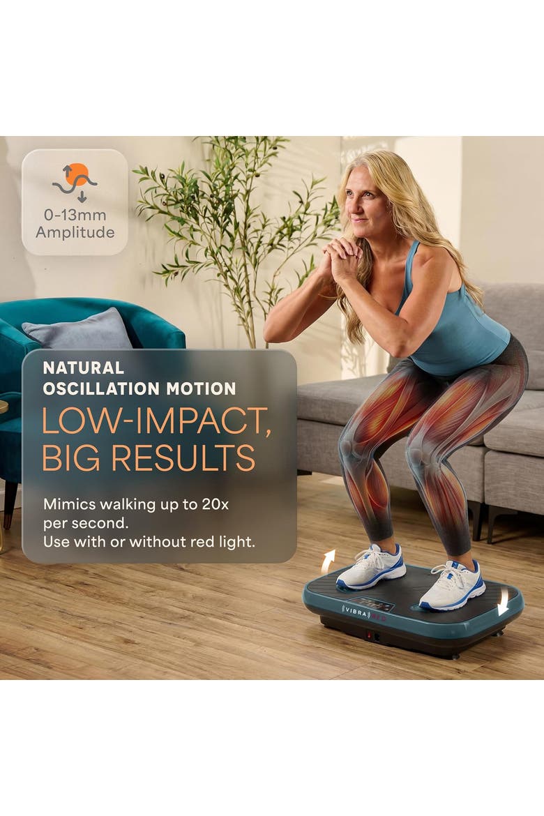 VibraRed Red Light Vibration Plate with Resistance Bands, Alternate, color, Jade