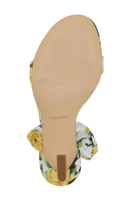 Nine West Kelsie Ankle Tie Sandal In Yellow