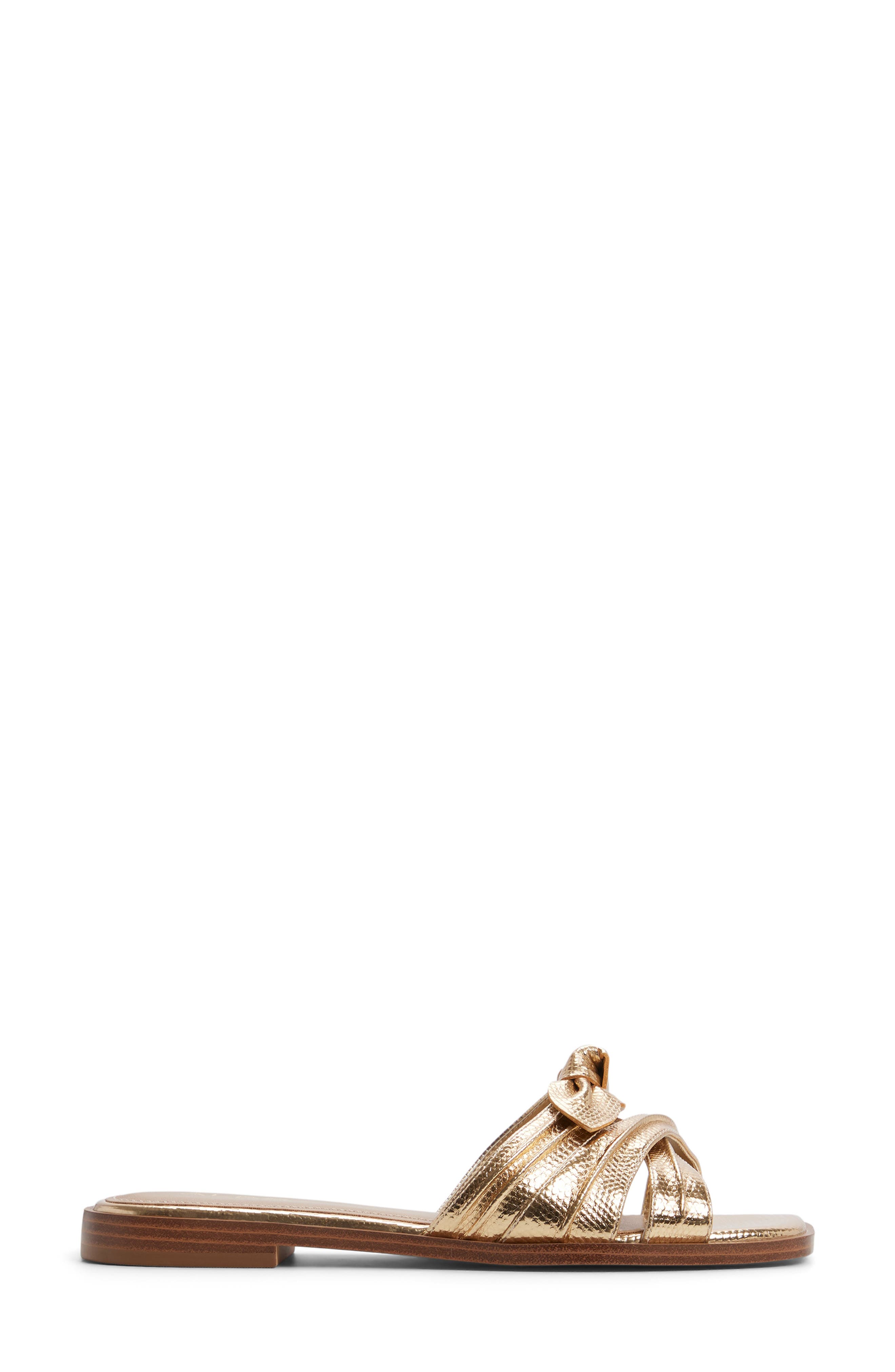 Sunbeam Knotted Slide Sandal, Alternate, color, GOLD