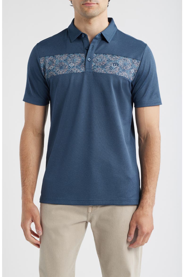 Good Good Acropolis Chest Stripe Polo, Main, color, MOOD INDIGO/ VINTAGE INDIGO