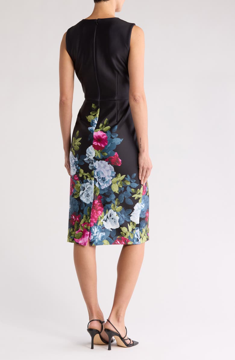 Donna Ricco Front Twist Floral Sheath Dress, Alternate, color,
