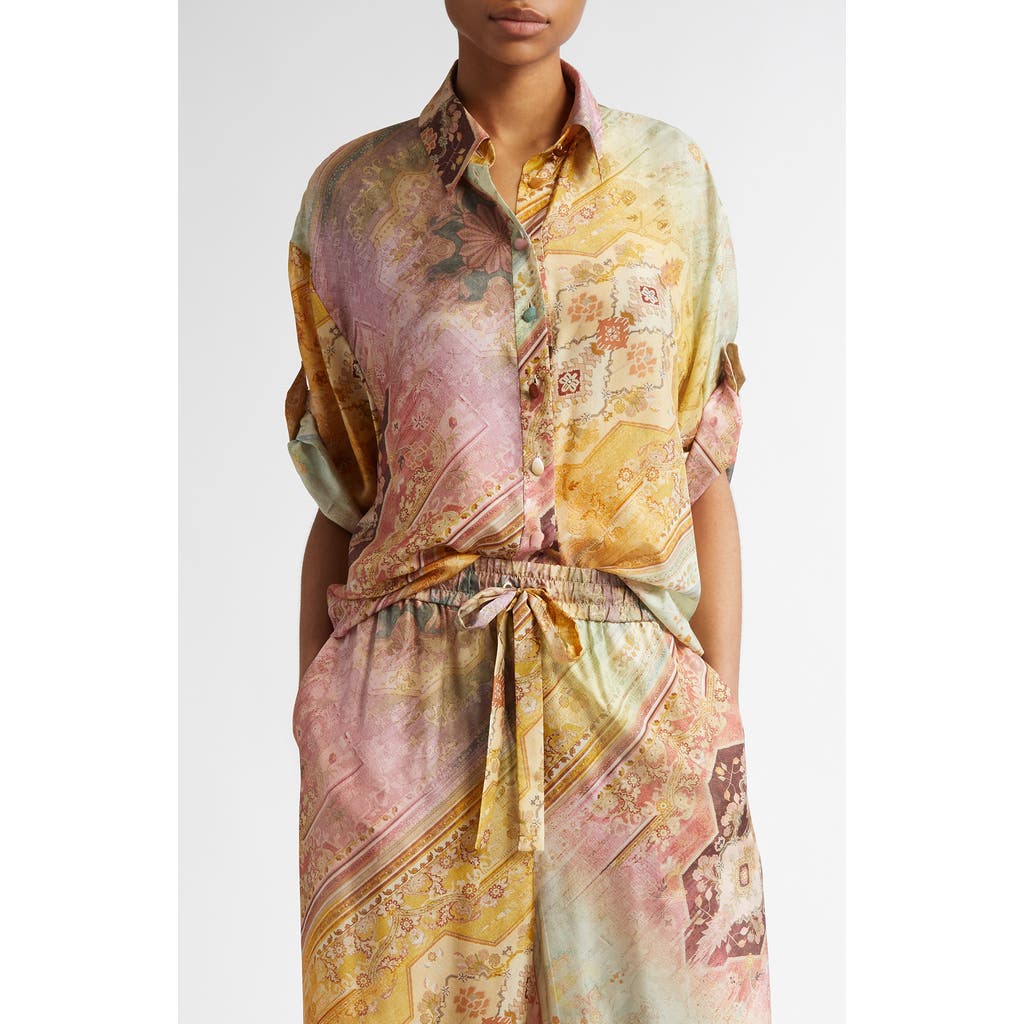 Zimmermann Tallow Shirt In Ombre Multi