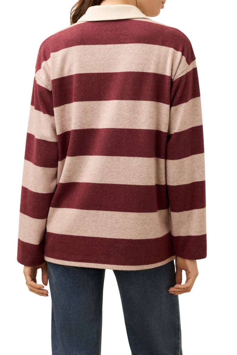 Legend Rugby Stripe Sweater, Alternate, color, DEEP RED RUGBY