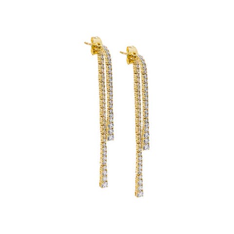 CZ Double Graduated Tennis Stud Earring