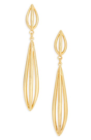 Karine Sultan Polished Elongated Oval Drop Earrings In Gold