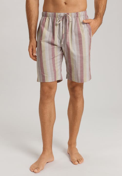 Hanro Night And Day Drawstring Cotton And Linen Shorts In Multi