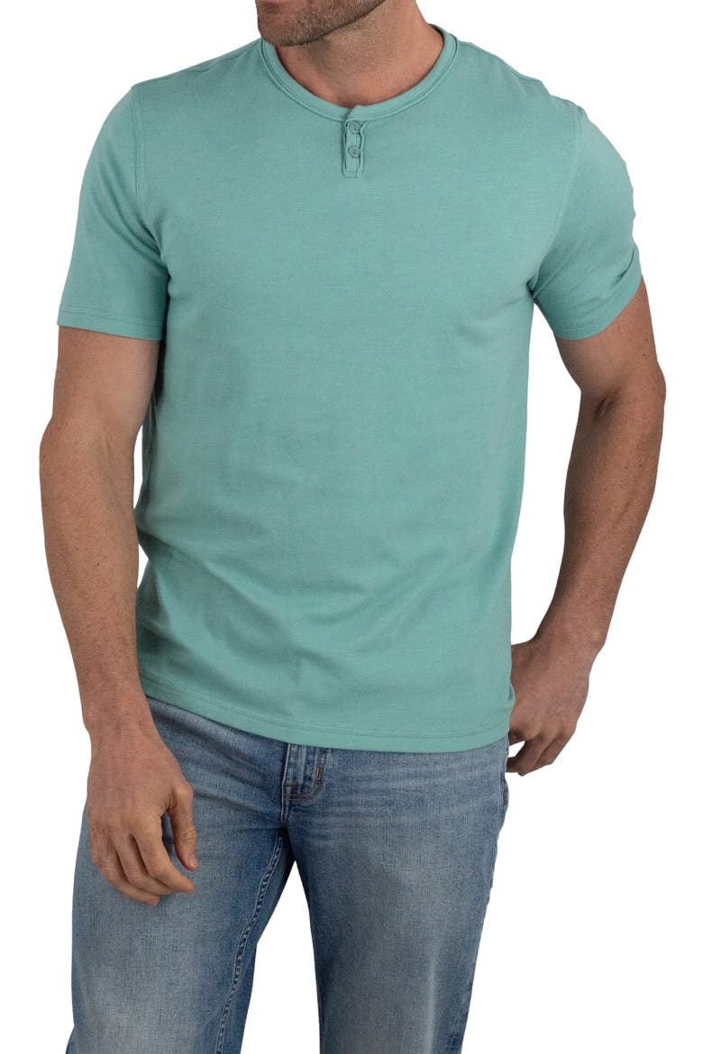 Short Sleeve Henley, Alternate, color, BEACH GLASS