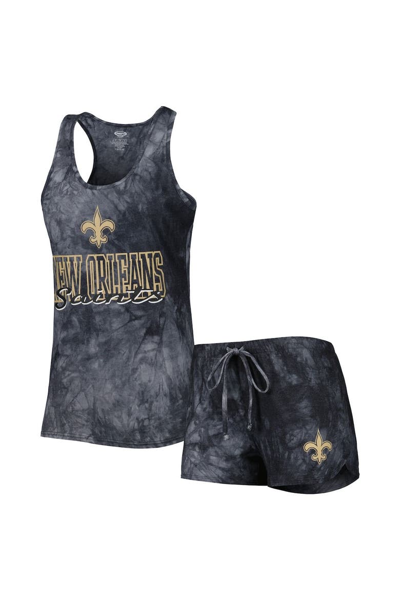 Women's Concepts Sport Charcoal New Orleans Saints Billboard Scoop Neck Racerback Tank and Shorts Sleep Set, Main, color, Charcoal