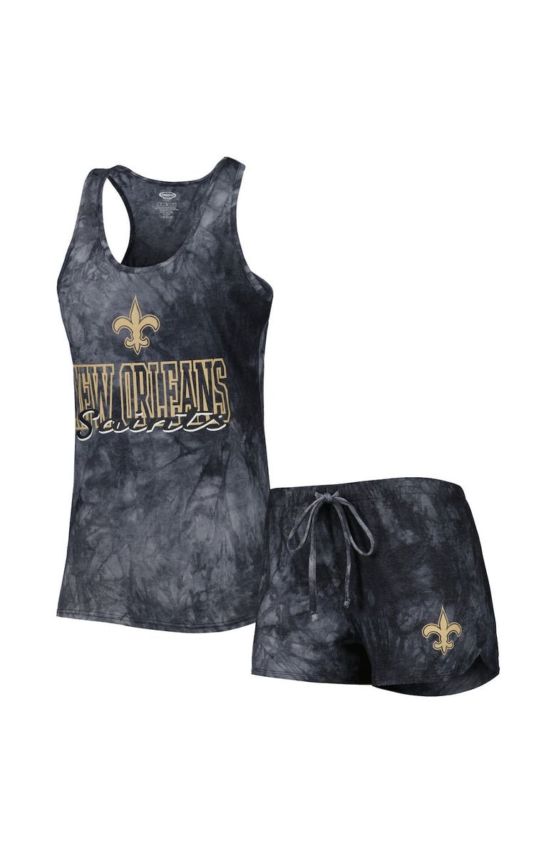 CONCEPTS SPORT Women's Concepts Sport Charcoal New Orleans Saints Billboard Scoop Neck Racerback Tank and Shorts Sleep Set, Main, color, Charcoal