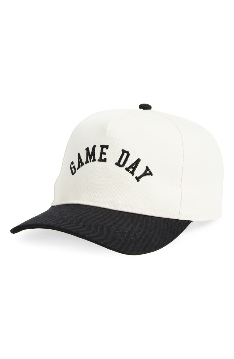 David & Young Game Day Baseball Cap, Main, color, White/ Black