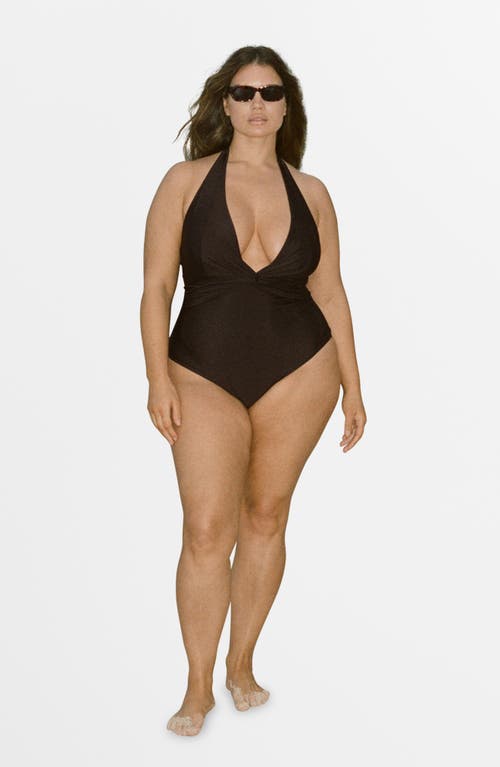Mango Drape Halter One-piece Swimsuit