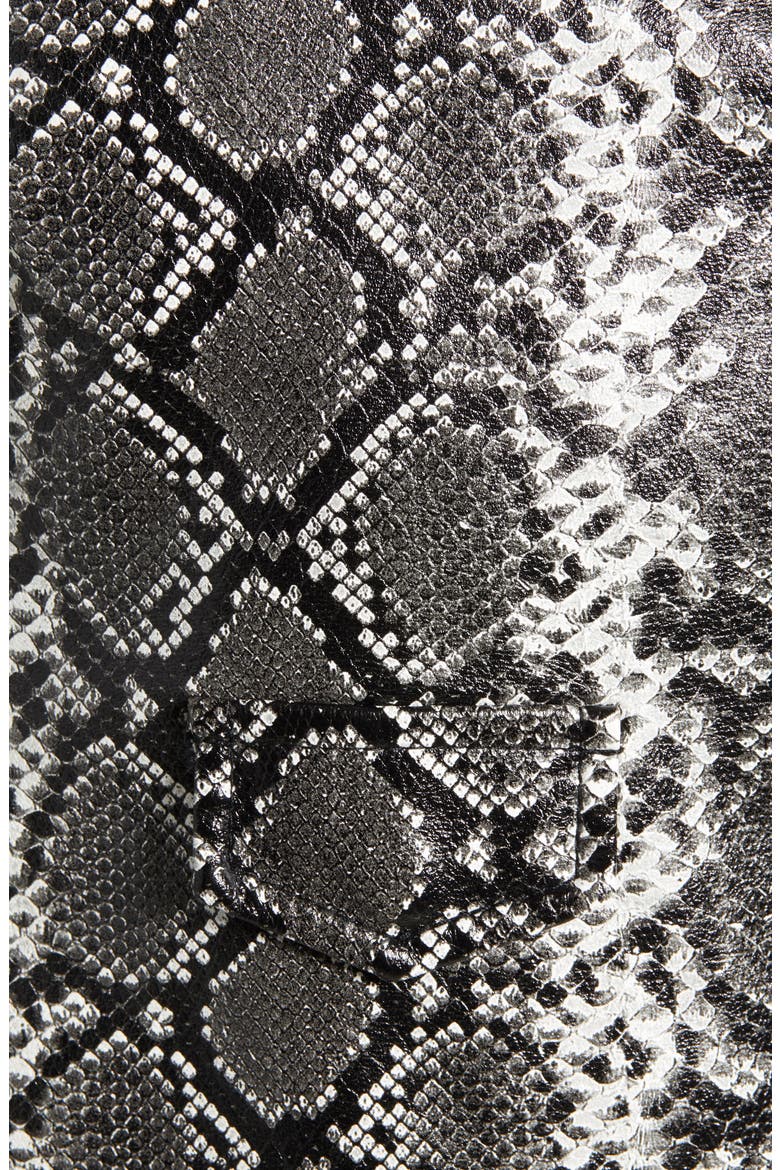 Snake Print Faux Leather Moto Jacket, Alternate, color, DARK GREY SNAKE