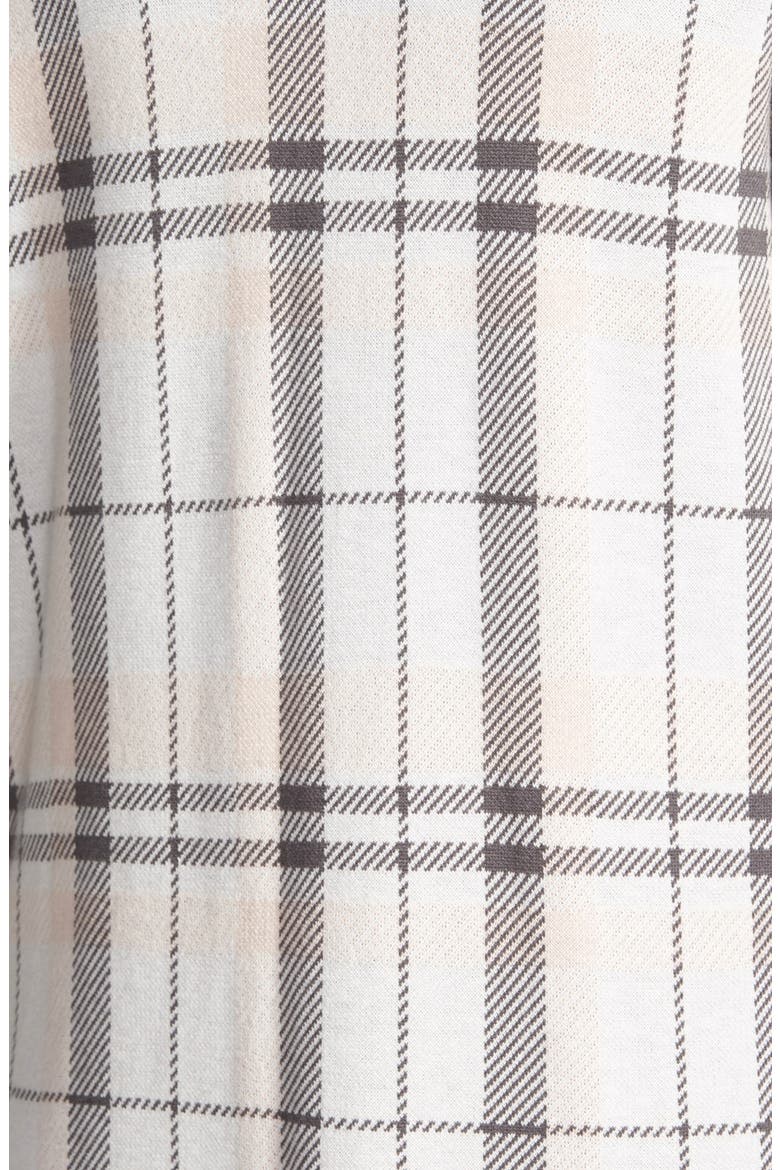 Long Open Cardigan, Alternate, color, IVORY- PINK PLAID