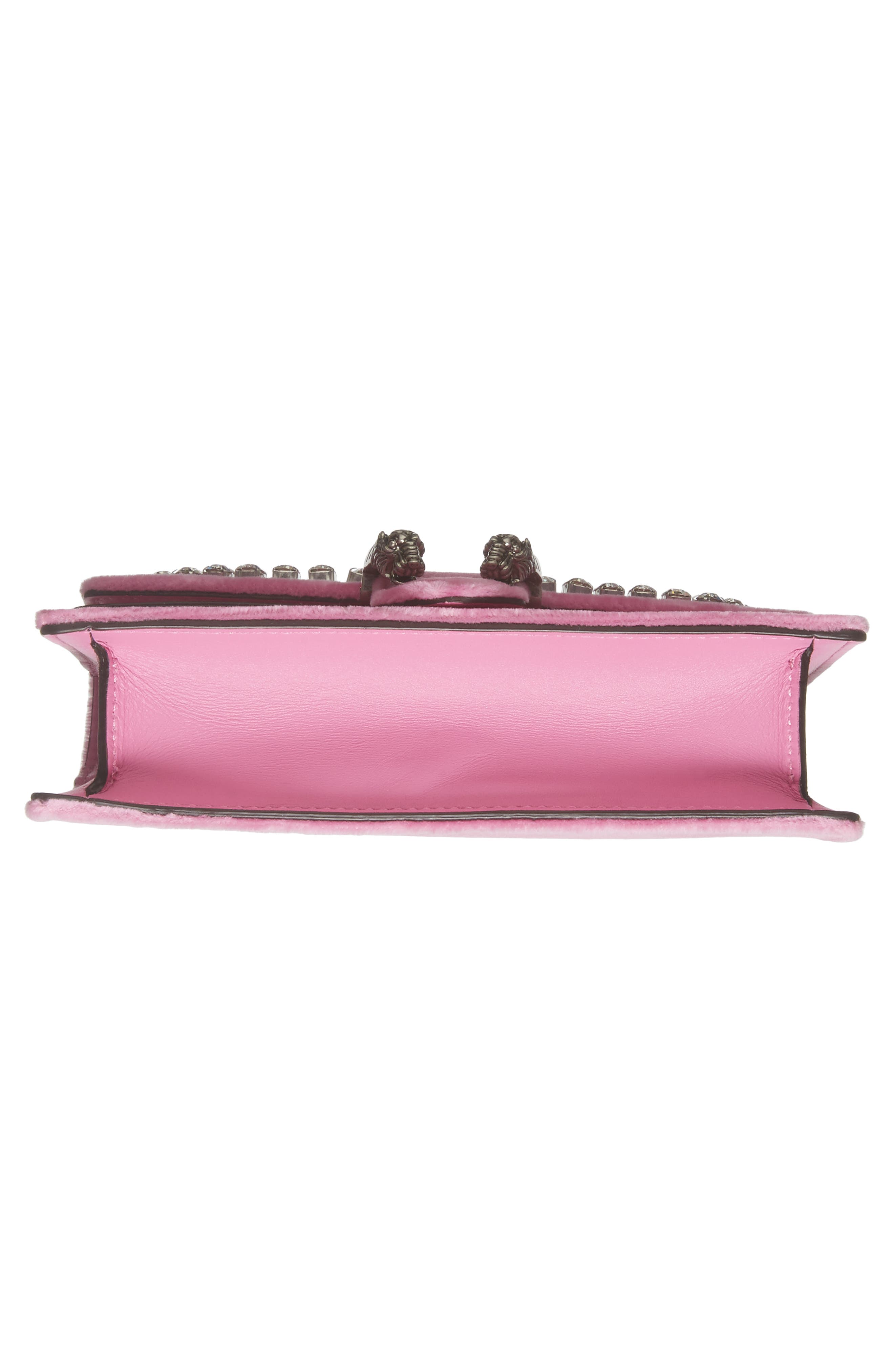 GG Super Mini Marmont 2.0 Velvet Clutch, Alternate, color, MALVA/ CRYSTAL