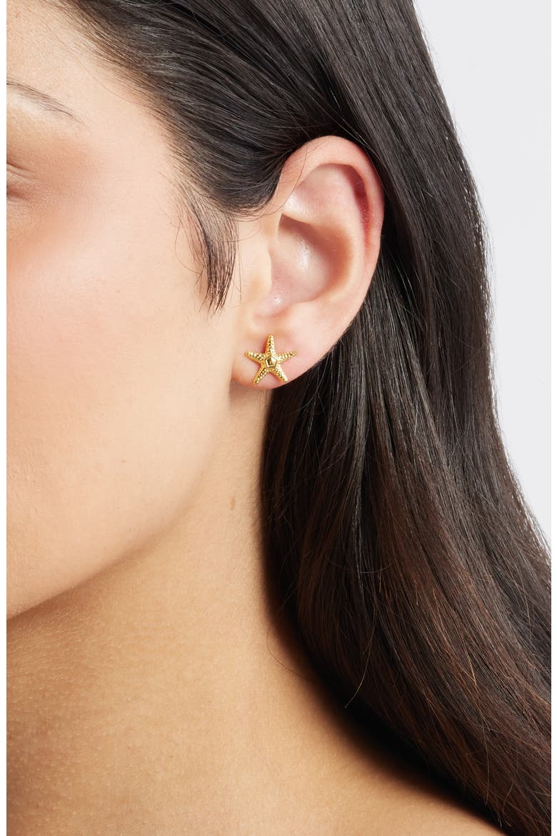 Manini Starfish Stud Earrings, Alternate, color, GOLD