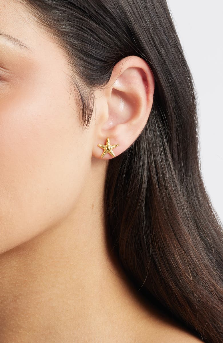 Kiara by Ki-ele Manini Starfish Stud Earrings, Alternate, color, Gold
