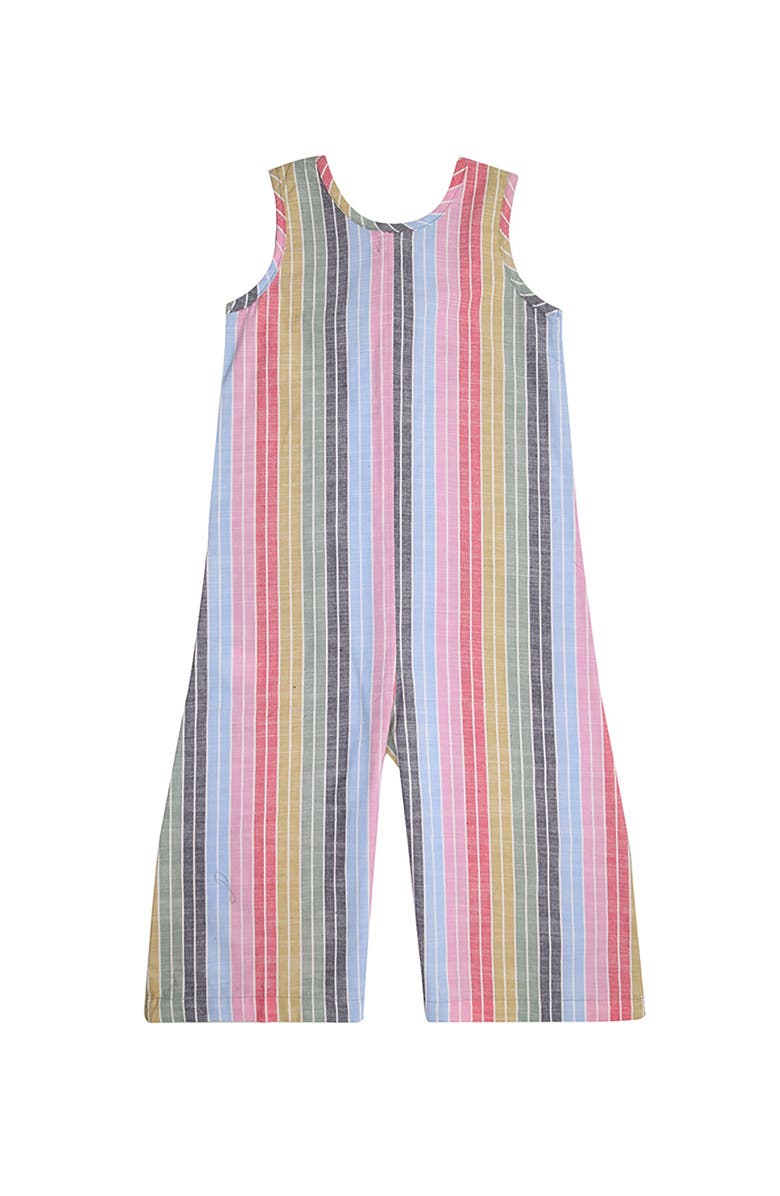 Lilly + Sid Organic Cotton rainbow printed jumpsuit with buttons, Alternate, color, Multi