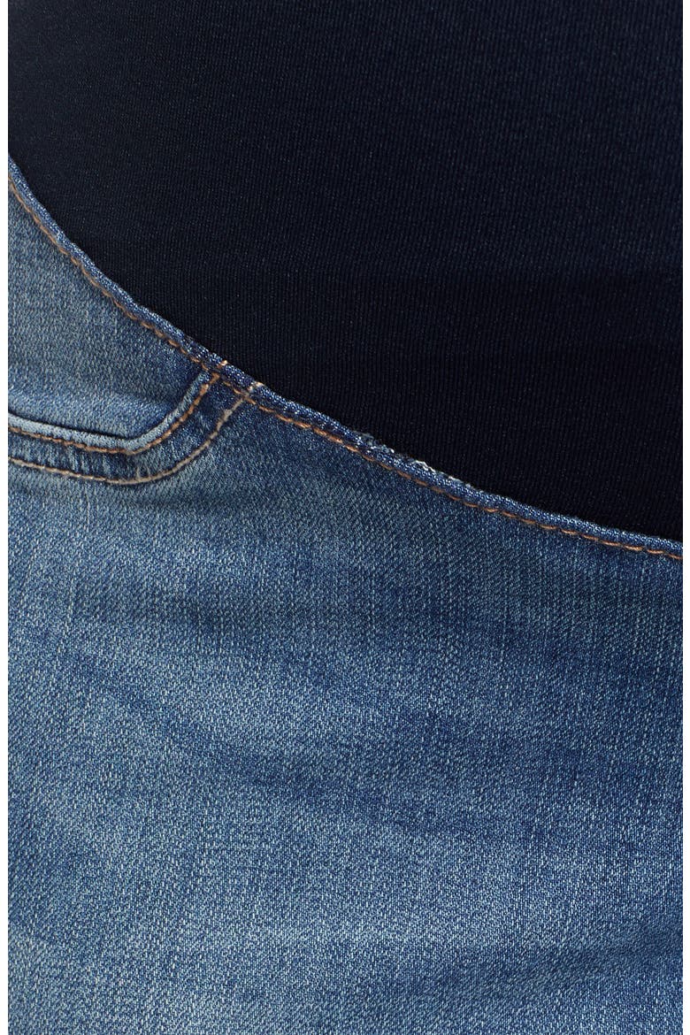 Fray Hem Straight Leg Maternity Jeans, Alternate, color, KORN