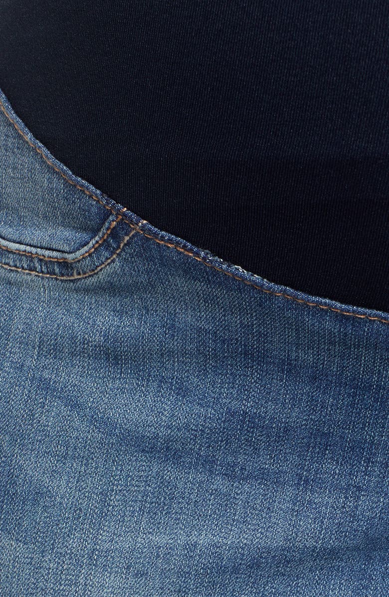 1822 Denim Fray Hem Straight Leg Maternity Jeans, Alternate, color, 
