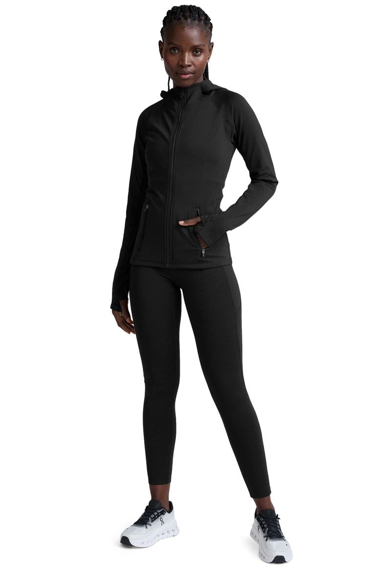 Pacer Performance Fleece Full Zip Jacket, Alternate, color, BLACK