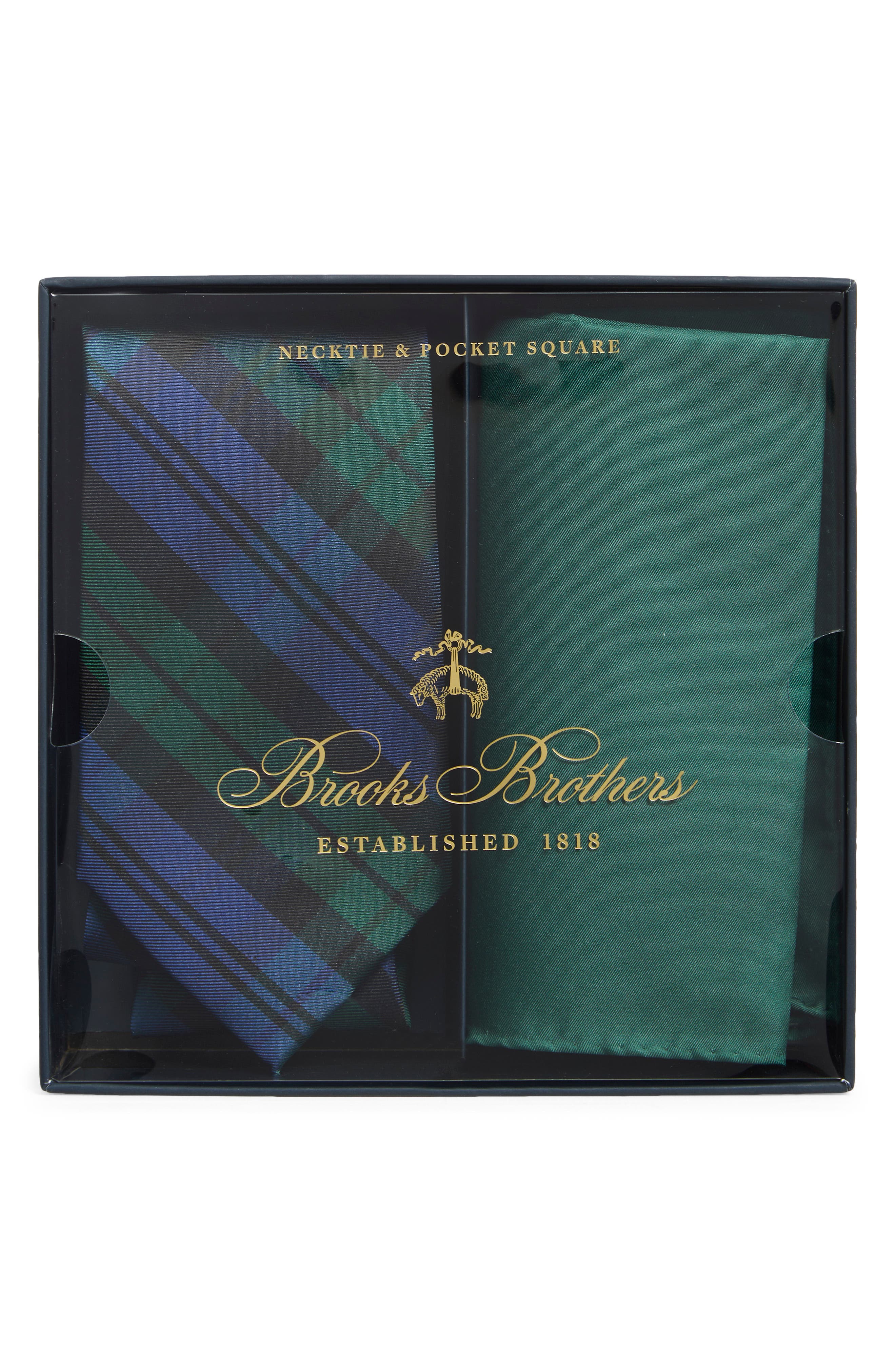 Black Watch Plaid Tie & Pocket Square Set