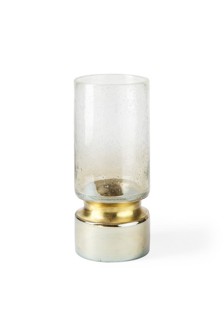 Adriatic I Small Brushed Metal Glass Vase, Main, color, Gold