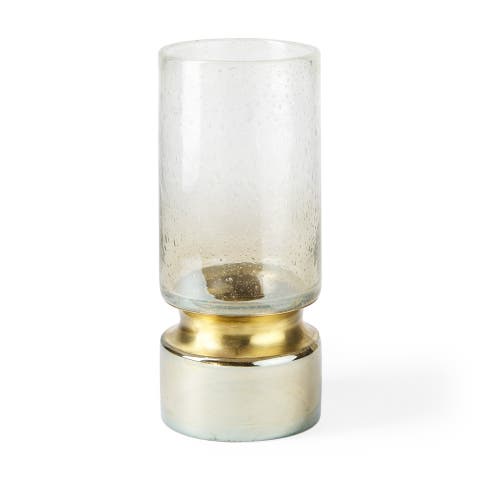 Adriatic I Small Brushed Metal Glass Vase