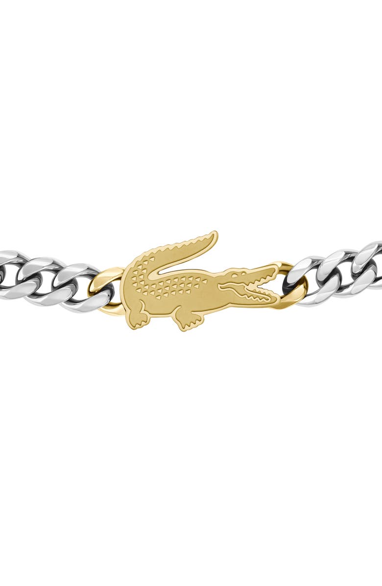 Lacoste Arthor Crocodile Pendant Bracelet, Alternate, color, Silver Stainles Steel