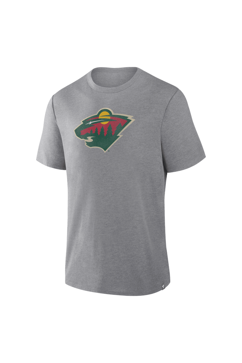 Men's Fanatics Heather Gray Minnesota Wild Elevated Tri-Blend T-Shirt, Alternate, color, Heather Gray