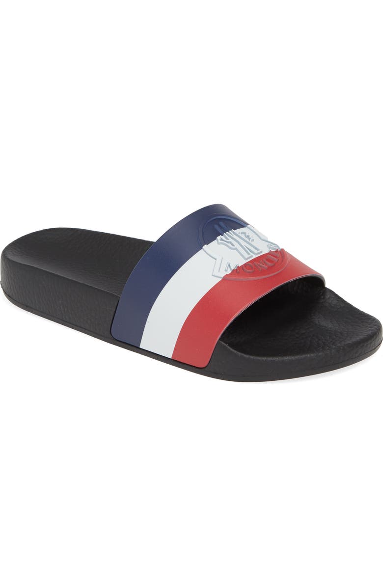 Moncler Jeanne Logo Embossed Slide Sandal, Main, color,
