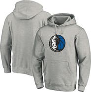 FANATICS Men's Fanatics Branded Heather Gray Dallas Mavericks Team Primary Logo Fitted Pullover Hoodie