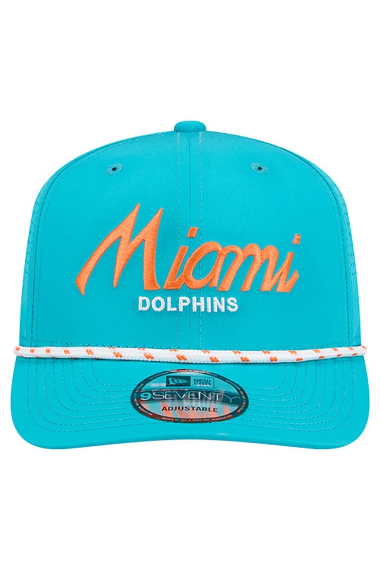 Men's New Era Aqua Miami Dolphins Script 9SEVENTY Adjustable Hat, Alternate, color, Aqua