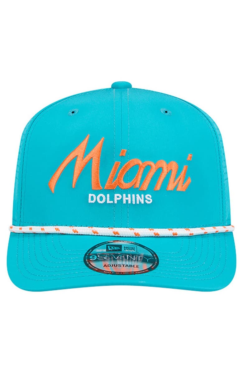New Era Men's New Era Aqua Miami Dolphins Script 9SEVENTY Adjustable Hat, Alternate, color, Aqua