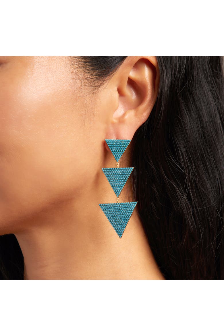 Megan Earrings, Alternate, color, Turquoise/Gold