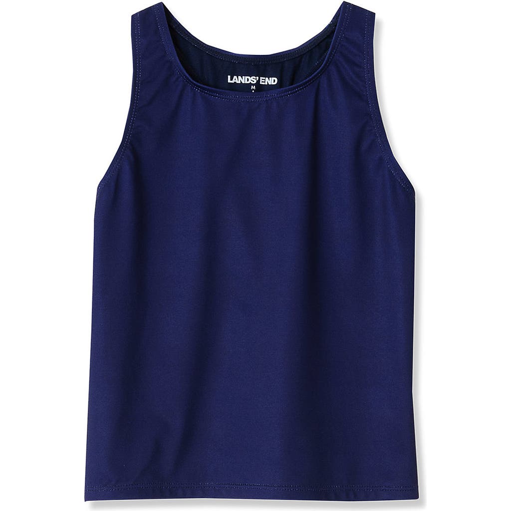 Lands' End Girls Slim Tankini Swimsuit Top In Deep Sea Navy