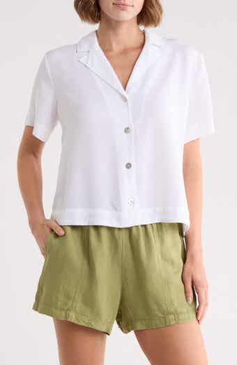 Short Sleeve Flowy Button-Up Shirt