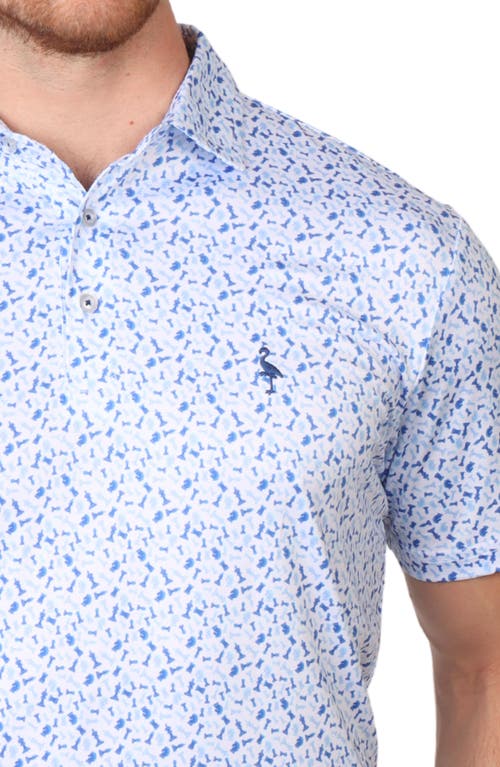 Tailorbyrd Chess Print Performance Polo In Blue
