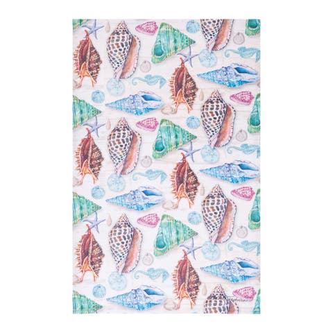 Beach Shells Printed Flour Sack Kitchen Towel