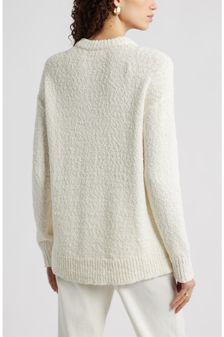 Texture Crewneck Sweater, Alternate, color, IVORY TOFU
