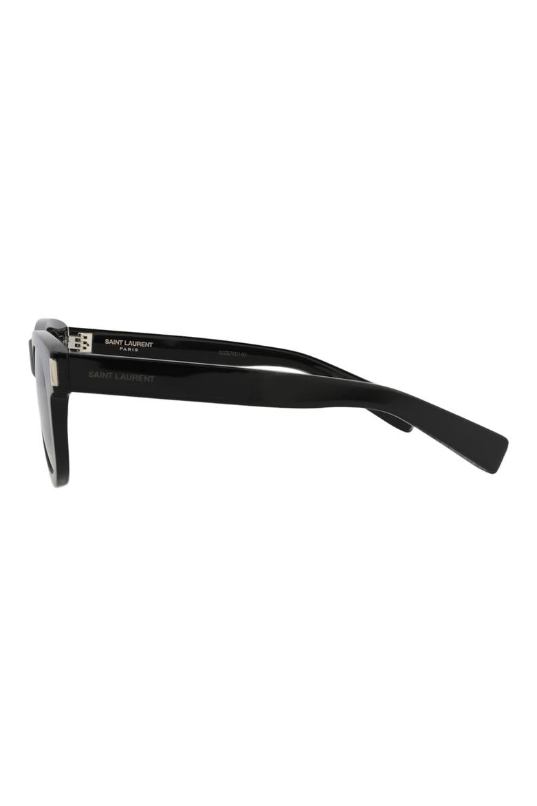 49mm Round Sunglasses, Alternate, color, BLACK BLACK BLACK
