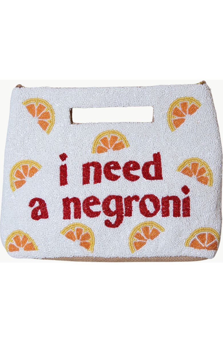 Island to East Side I Need a Negroni Handle Pouch, Main, color, White