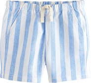 NEXT Kids' Stripe Linen & Cotton Pull-On Shorts
