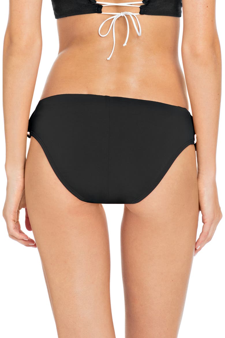 Malia Ruffle Bikini Bottoms, Alternate, color, BLACK/ IVORY