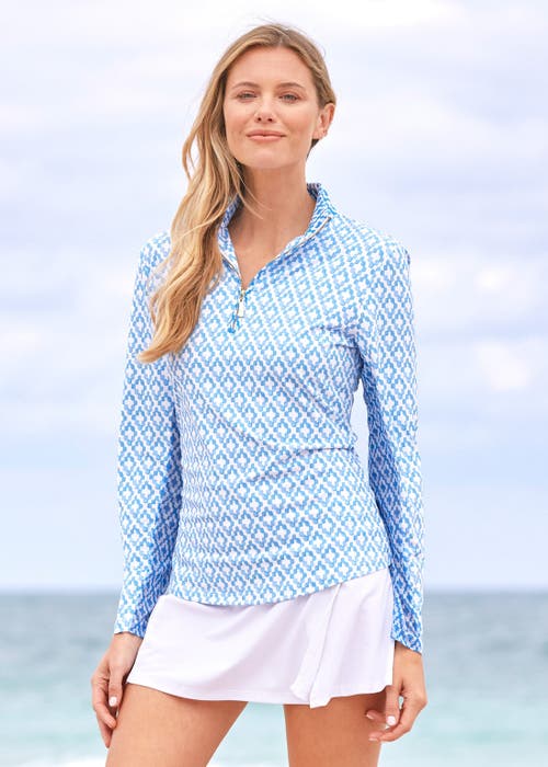 Cabana Life 1/4 Zip Sport Top In Blue
