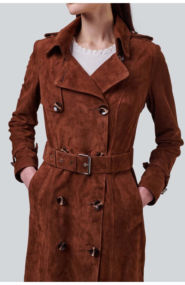 FURNIQ UK Soho Suede Trench Coat, Alternate, color, 