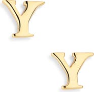 MARLYN SCHIFF Block Letter Initial Stud Earrings