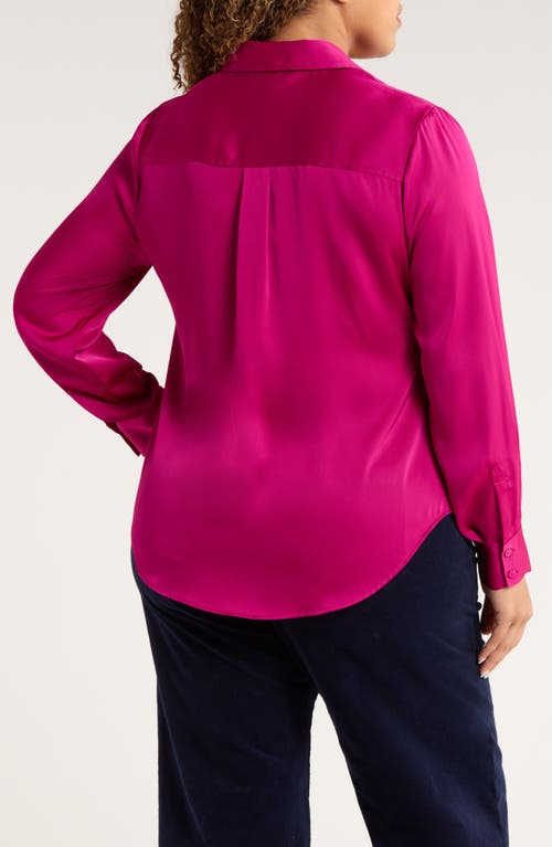 Liverpool Los Angeles Satin Button-up Shirt In Pink