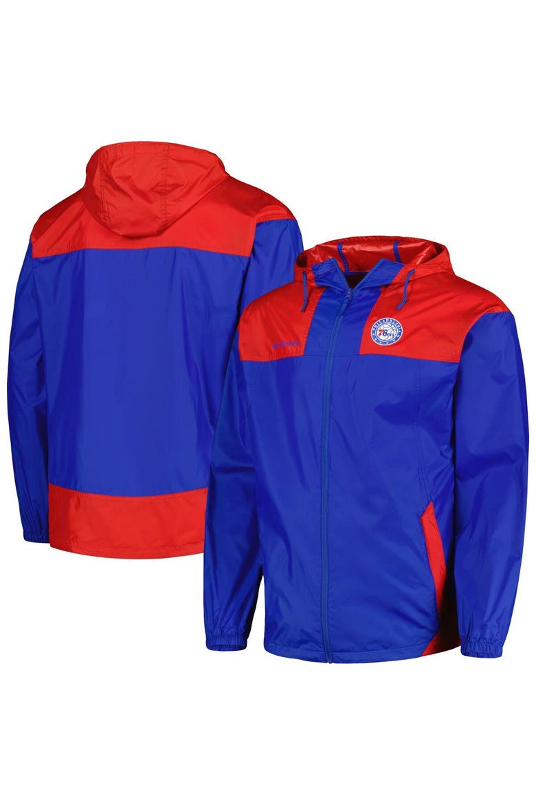 Men's Columbia Royal Philadelphia 76ers Flash Forward Challenger Full-Zip Hoodie, Main, color, Royal